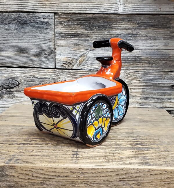 Bicycle planter orange, talavera - Image 3