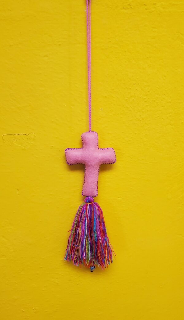 Hanging cross, hand embroidered - Image 2