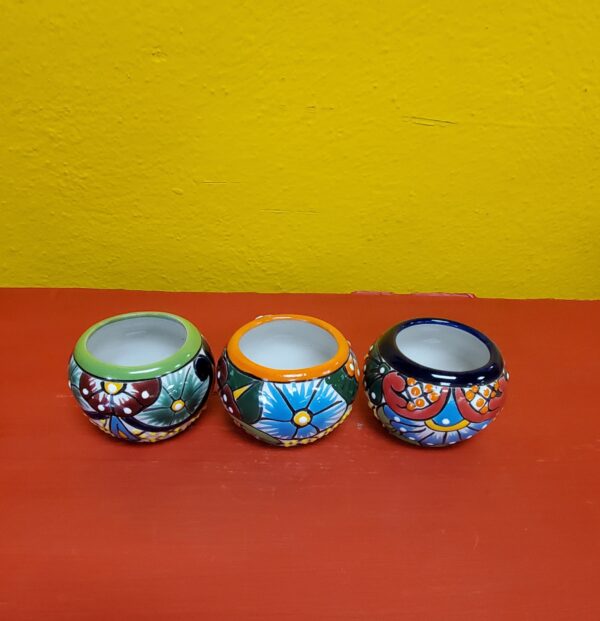 Set of 3 succulent/Cactus mini planters, talavera - Image 2