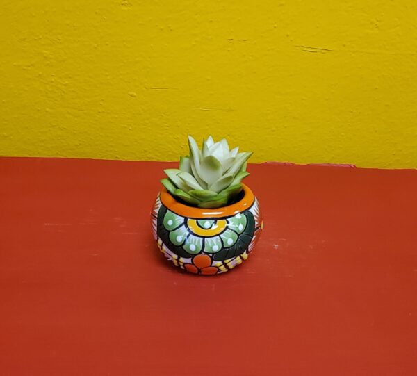 Succulent/Cactus mini planter orange, talavera