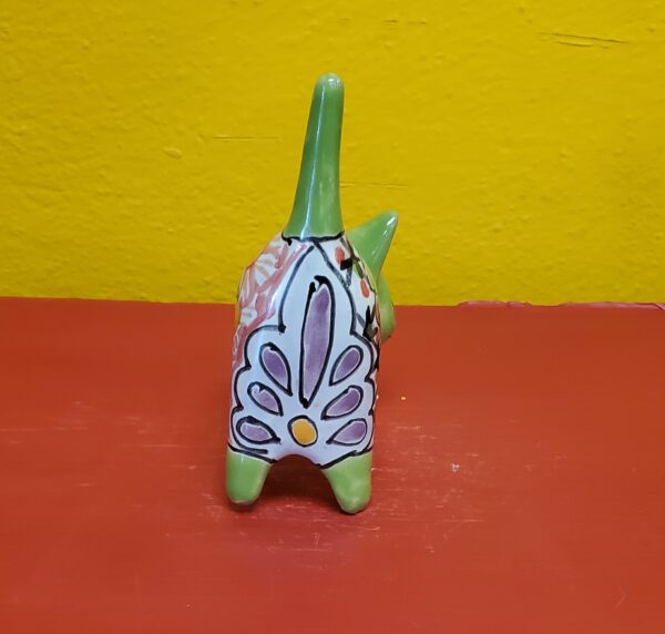 Succulent/Cactus mini kitty planter lime green, talavera - Image 4