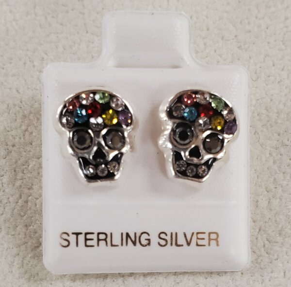 Skull Earrings, 925 Sterling Silver