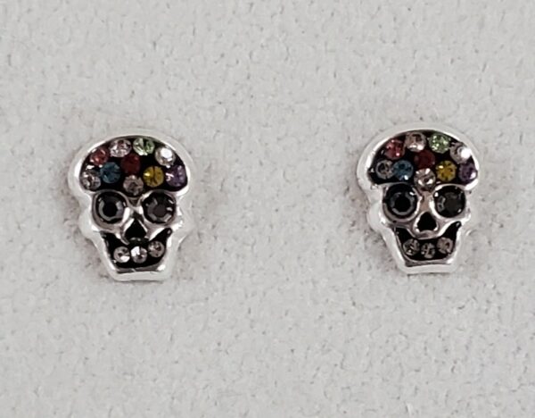 Skull Earrings, 925 Sterling Silver - Image 2