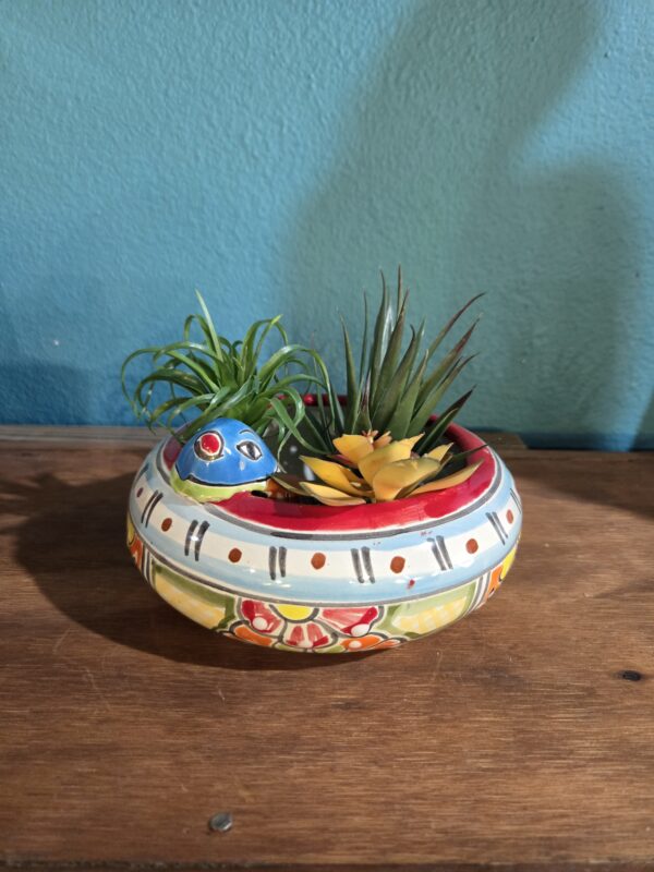 Donut planter with bird, talavera - Image 2