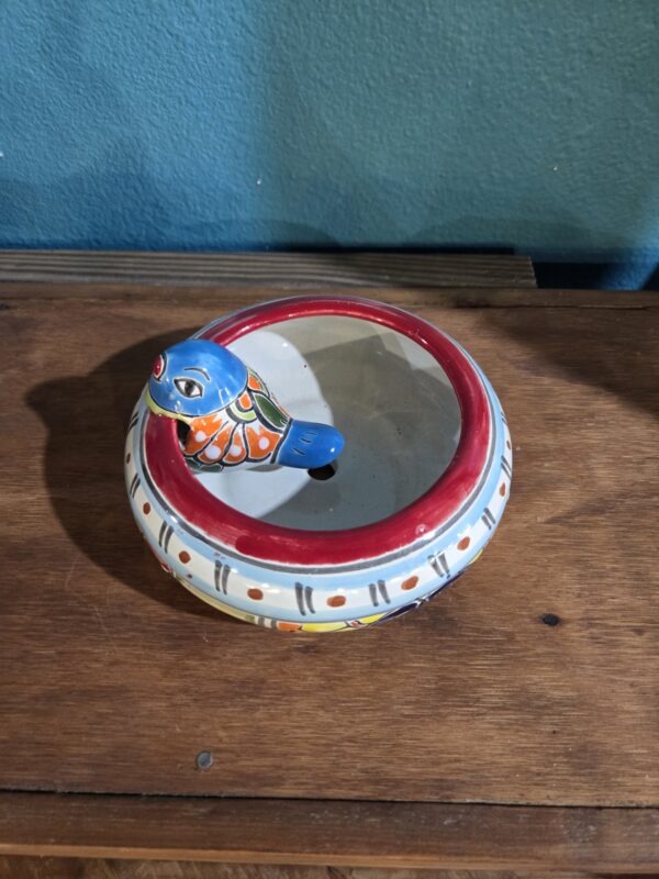 Donut planter with bird, talavera - Image 4