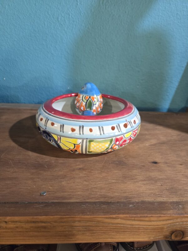 Donut planter with bird, talavera - Image 5