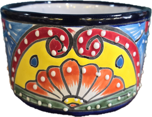 Round planter, talavera