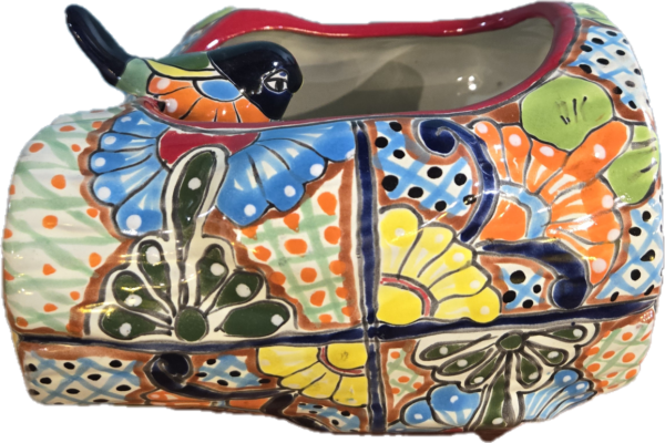 Log with bird planter, talavera