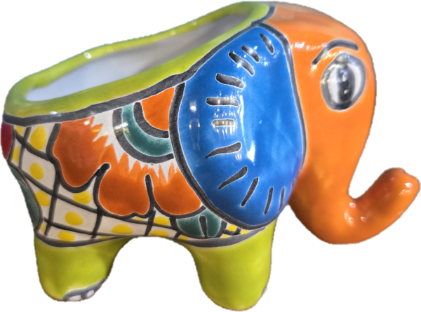 Small elephant planter, talavera