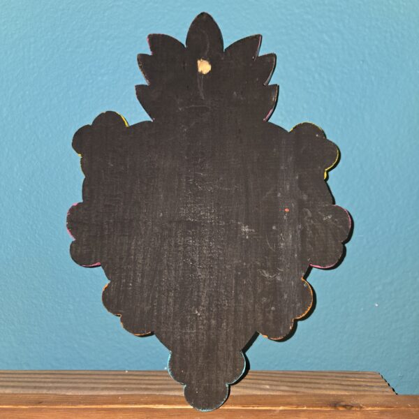 Hand carved and painted sacred heart, wood - Image 2