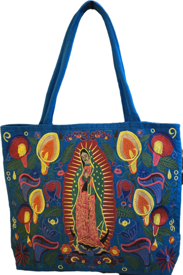 Our Lady of Guadalupe embroidered tote