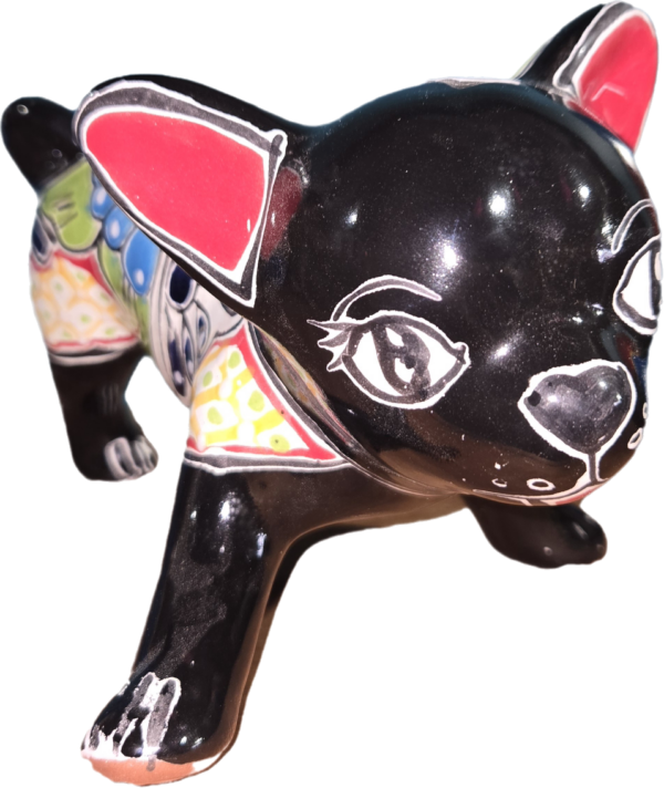 Peeing chihuahua dog figurine, talavera
