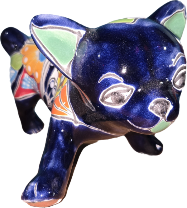 Peeing chihuahua dog figurine, talavera