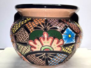 Talavera Pottery Planter Hand Painted Outdoor Decor Mexican Art 12x12x10 inches