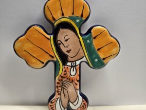 Talavera Virgen De Guadalupe Wall Cross Our Lady of Guadalupe 11.5 inches Tall