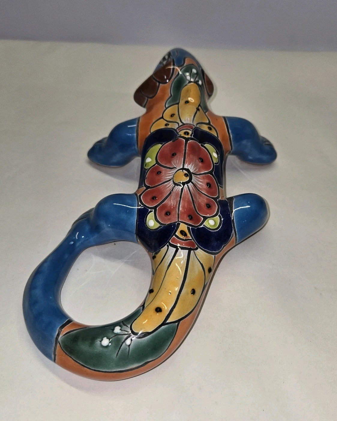 Talavera Pottery Hand Painted Iguana Figurine Mexican Art 9.5 Inch Long 4 Talavera Pottery Hand Painted Iguana Figurine Mexican Art 9.5 Inch Long