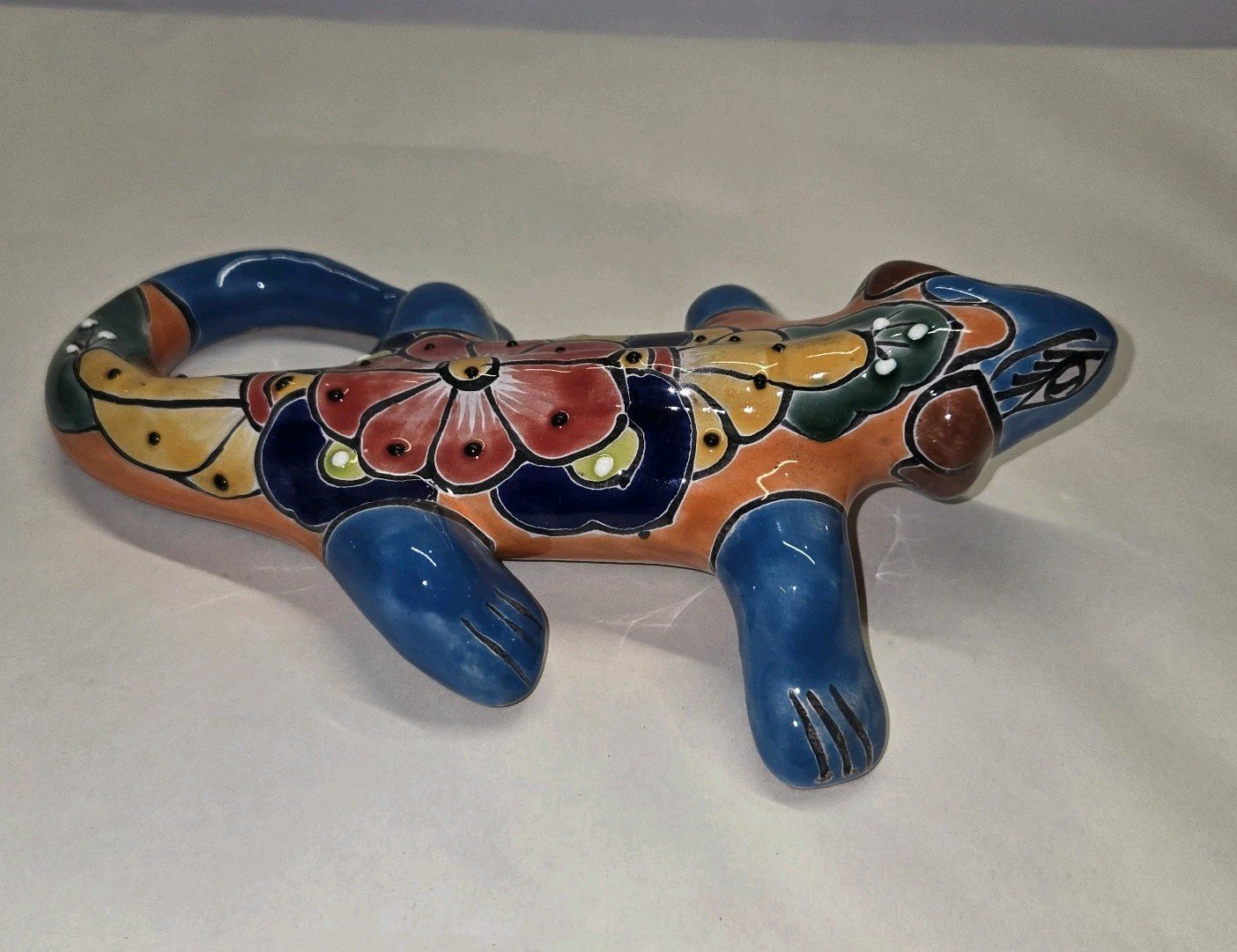 Talavera Pottery Hand Painted Iguana Figurine Mexican Art 9.5 Inch Long 5 Talavera Pottery Hand Painted Iguana Figurine Mexican Art 9.5 Inch Long