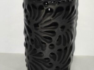 Black Talavera Shot Glass Mexican Ceramic Barware Tequila Shot Mexican Art
