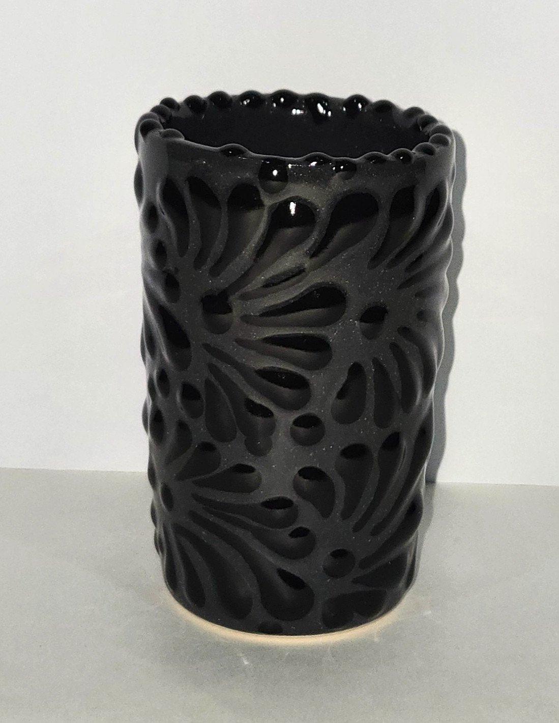 Black Talavera Shot Glass Mexican Ceramic Barware Tequila Shot Mexican Art