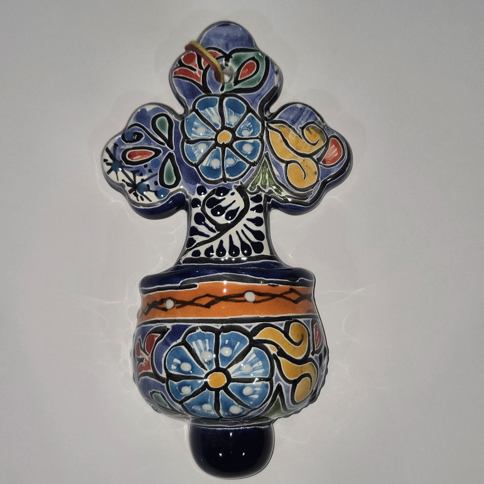 Talavera Colorful Holy Water Font Mexican Art 4.5 X 8.5 Inches Tall 1 Talavera Colorful Holy Water Font Mexican Art 4.5 X 8.5 Inches Tall