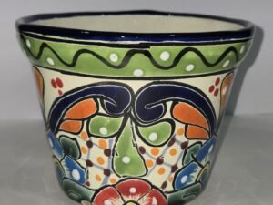Talavera Clay Planter 6.5 X 4.5 Inches Tall Hand Painted Mexican Art