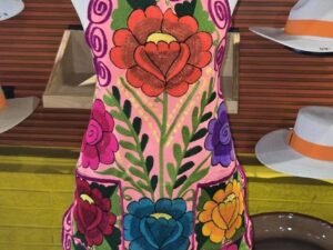 Mexican Embroidered Flora Apron Mandil Bordado One Size