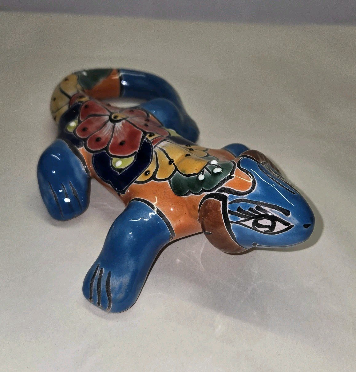 Talavera Pottery Hand Painted Iguana Figurine Mexican Art 9.5 Inch Long 1 Talavera Pottery Hand Painted Iguana Figurine Mexican Art 9.5 Inch Long