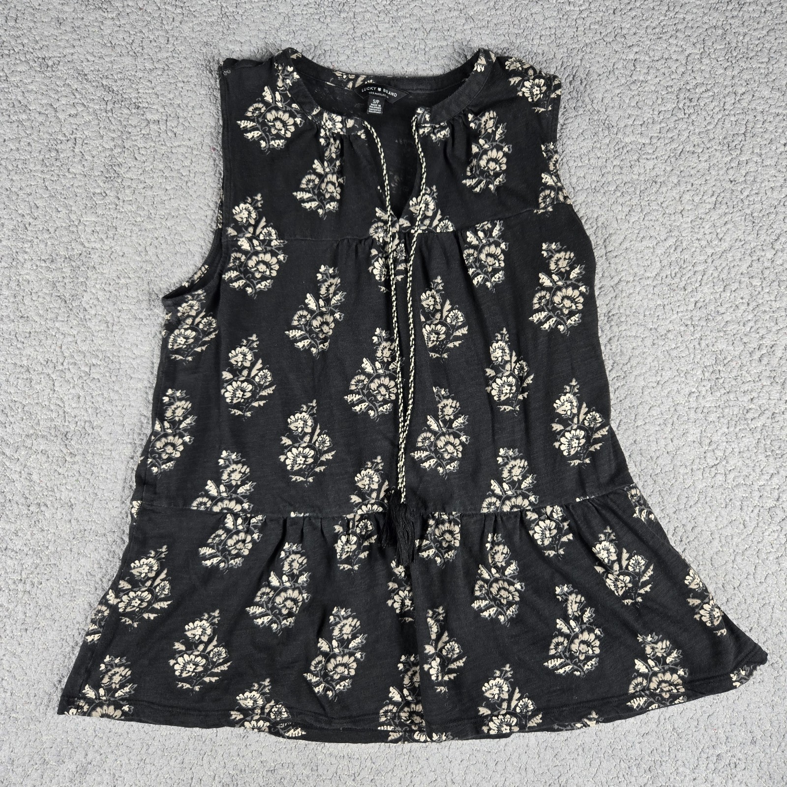 Lucky Brand Black Floral Top Women&rsquo;s Size Small