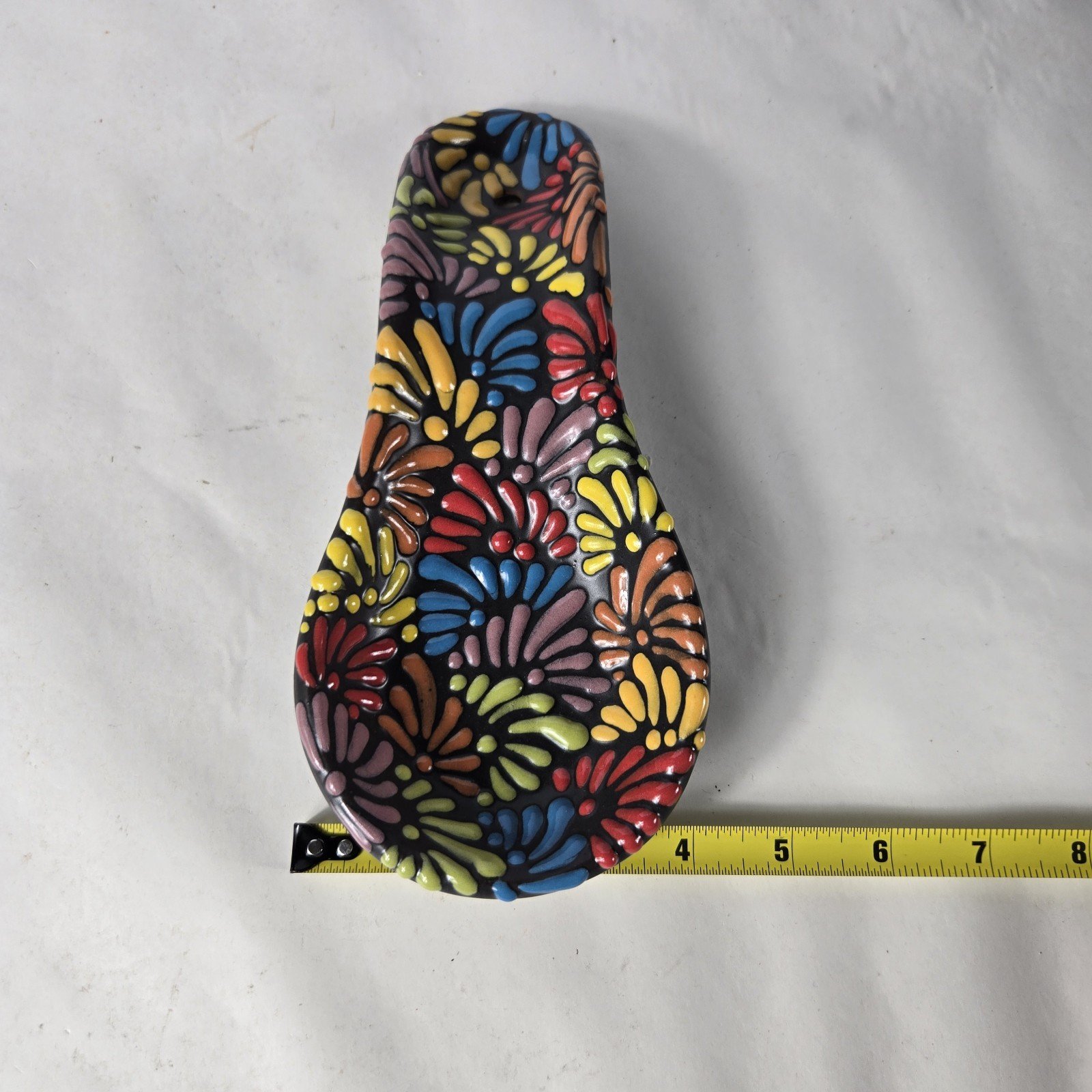 Talavera Spoon Rest Handmade Mexican Art 9 X 4 Inches 4 Talavera Spoon Rest Handmade Mexican Art 9 X 4 Inches