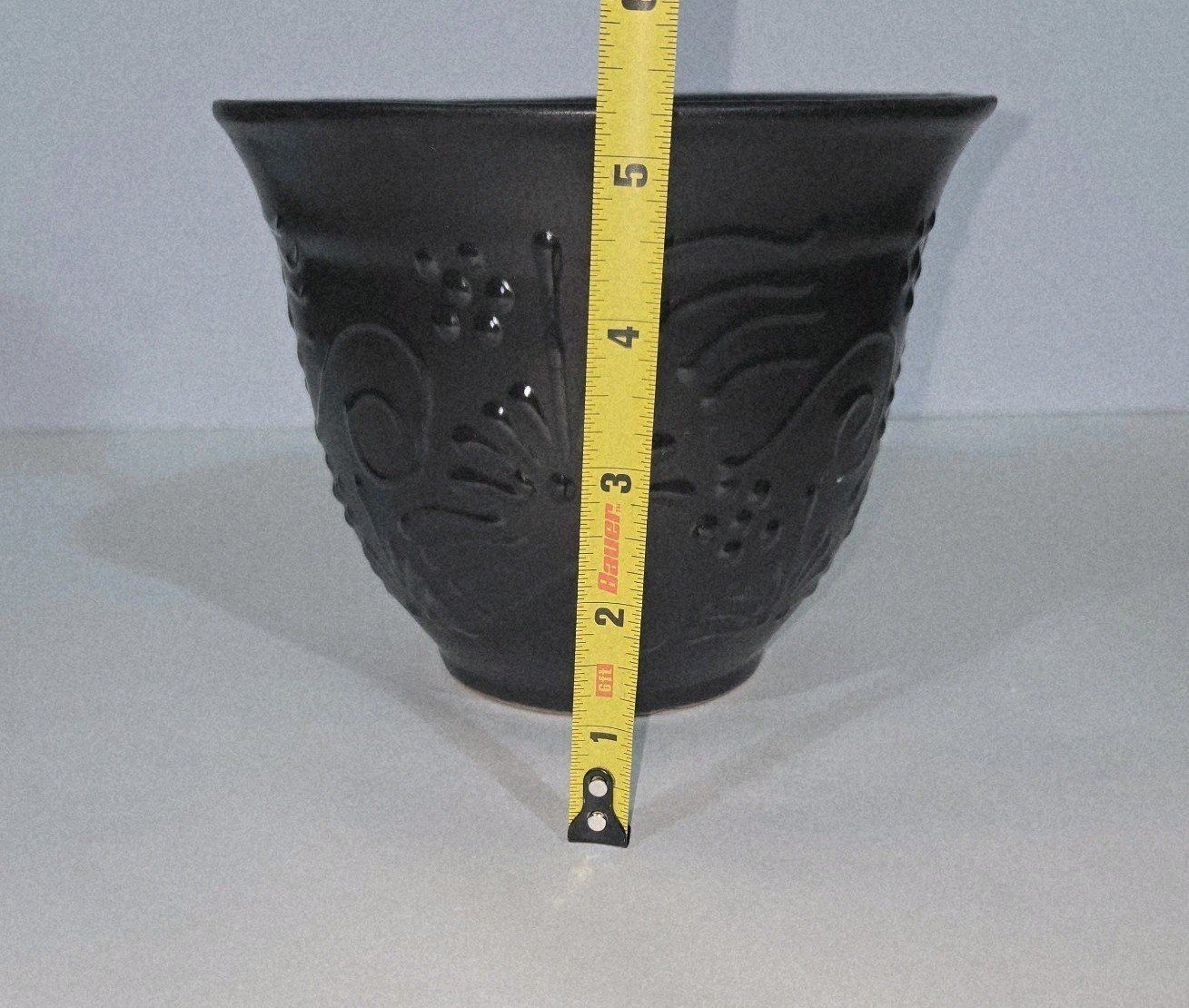 Black Planter 7 X 5.5 Inches Tall Hand Painted Mexican Art Clay Pot 5 Black Planter 7 X 5.5 Inches Tall Hand Painted Mexican Art Clay Pot