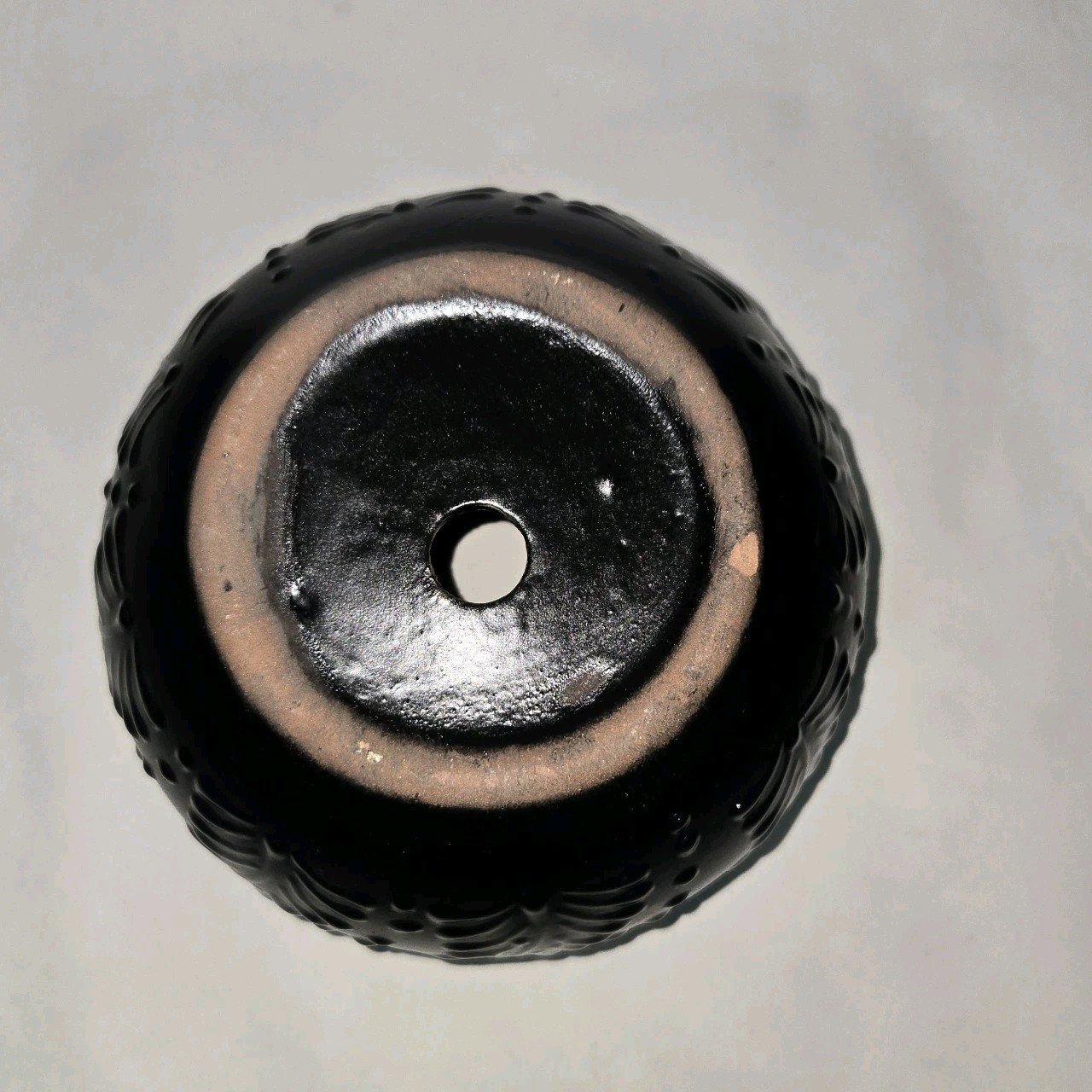 Black Round Planter 7 X 5 Inches Tall Hand Painted Mexican Art Clay Pot 7 Black Round Planter 7 X 5 Inches Tall Hand Painted Mexican Art Clay Pot