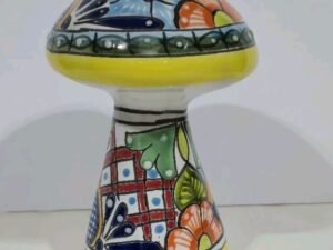 Talavera Mushroom Figurine Mexican Art Handmade