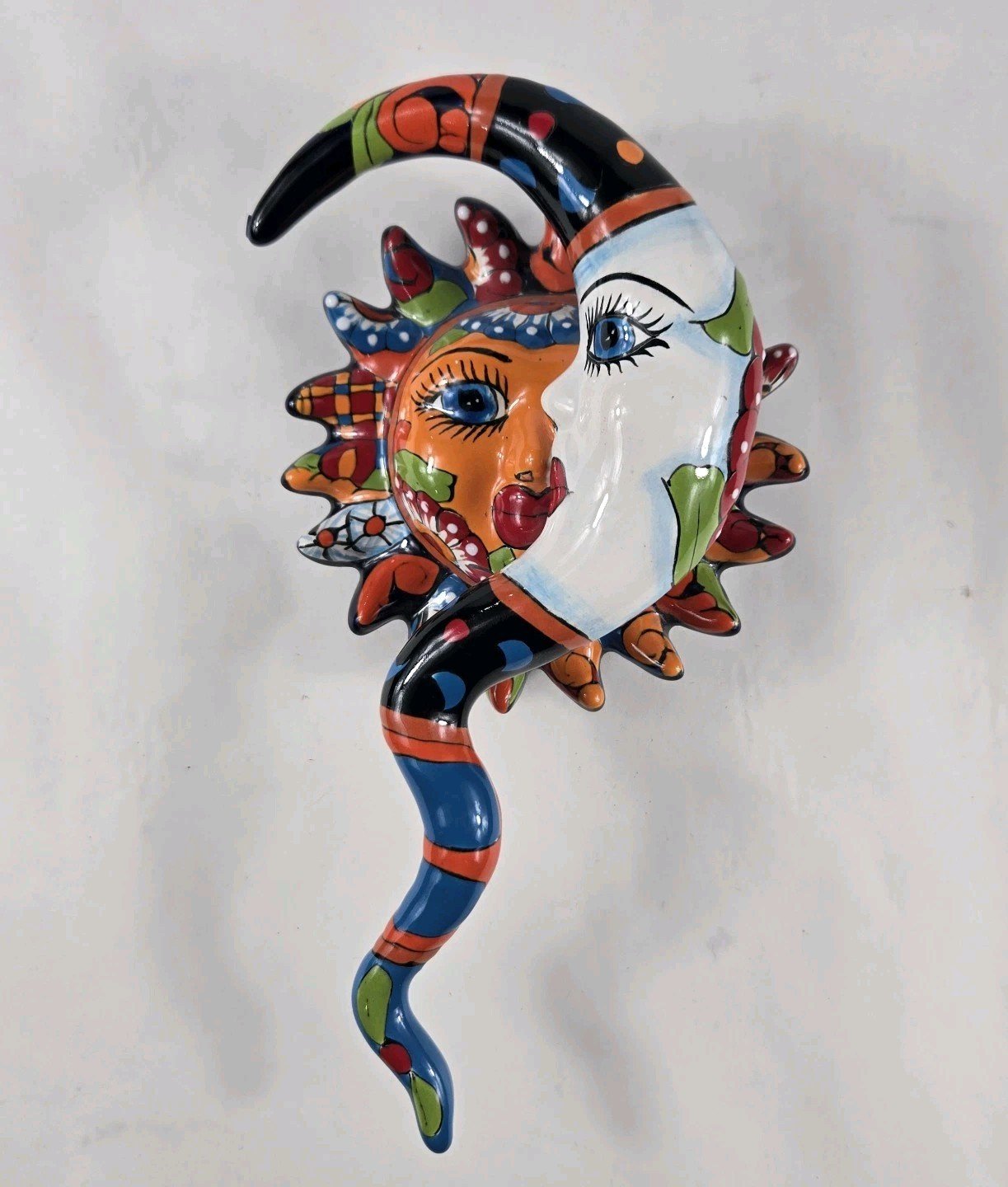 Talavera Eclipse Mexican Handmade Art Wall Hanging 6" Wide X 10" Tall