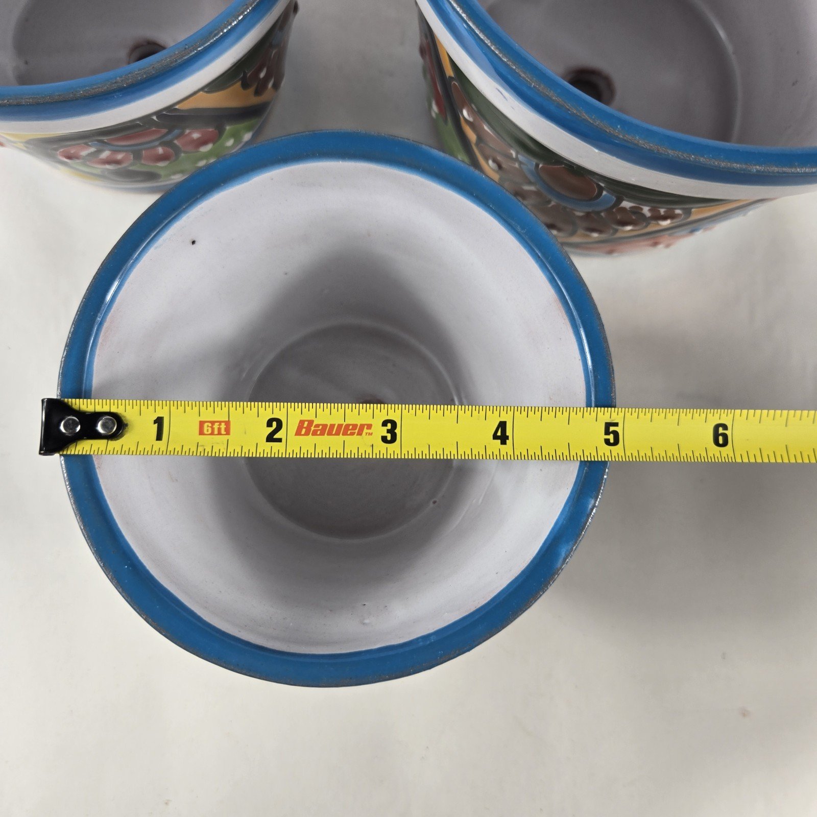 Talavera Planter 3 Piece Set Ceramic Pottery Mexican Art 6 Talavera Planter 3 Piece Set Ceramic Pottery Mexican Art