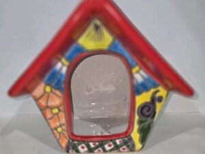 Talavera Pottery Handmade Bird House Outdoor Decor Mexican Art 9.5x6.5x9.5 inche