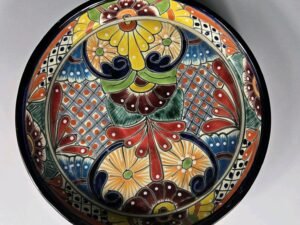 Talavera Pottery Mexican Art Multicolor Saucer Plate 12 X 1.5 Inches