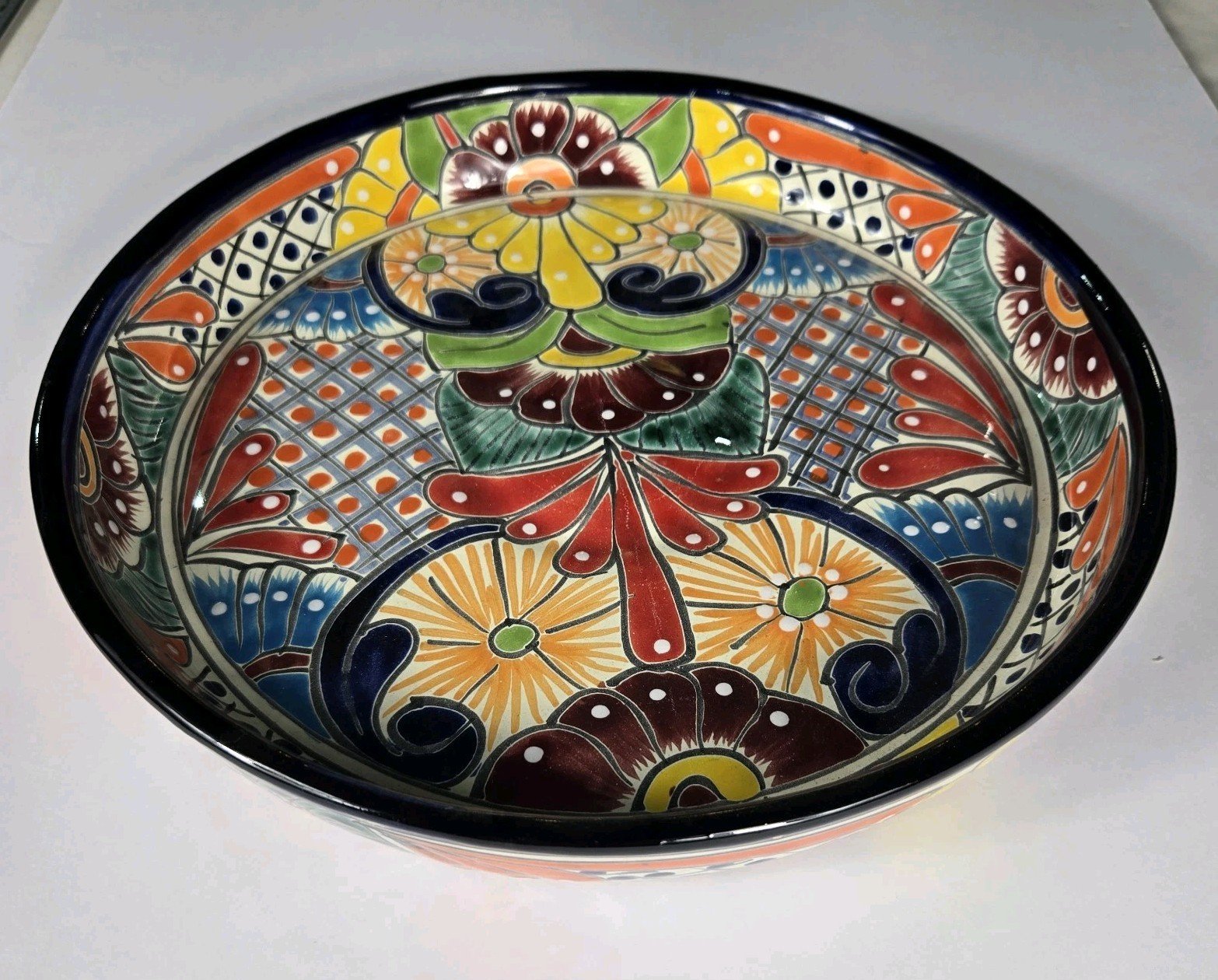 Talavera Pottery Mexican Art Multicolor Saucer Plate 12 X 1.5 Inches 2 Talavera Pottery Mexican Art Multicolor Saucer Plate 12 X 1.5 Inches