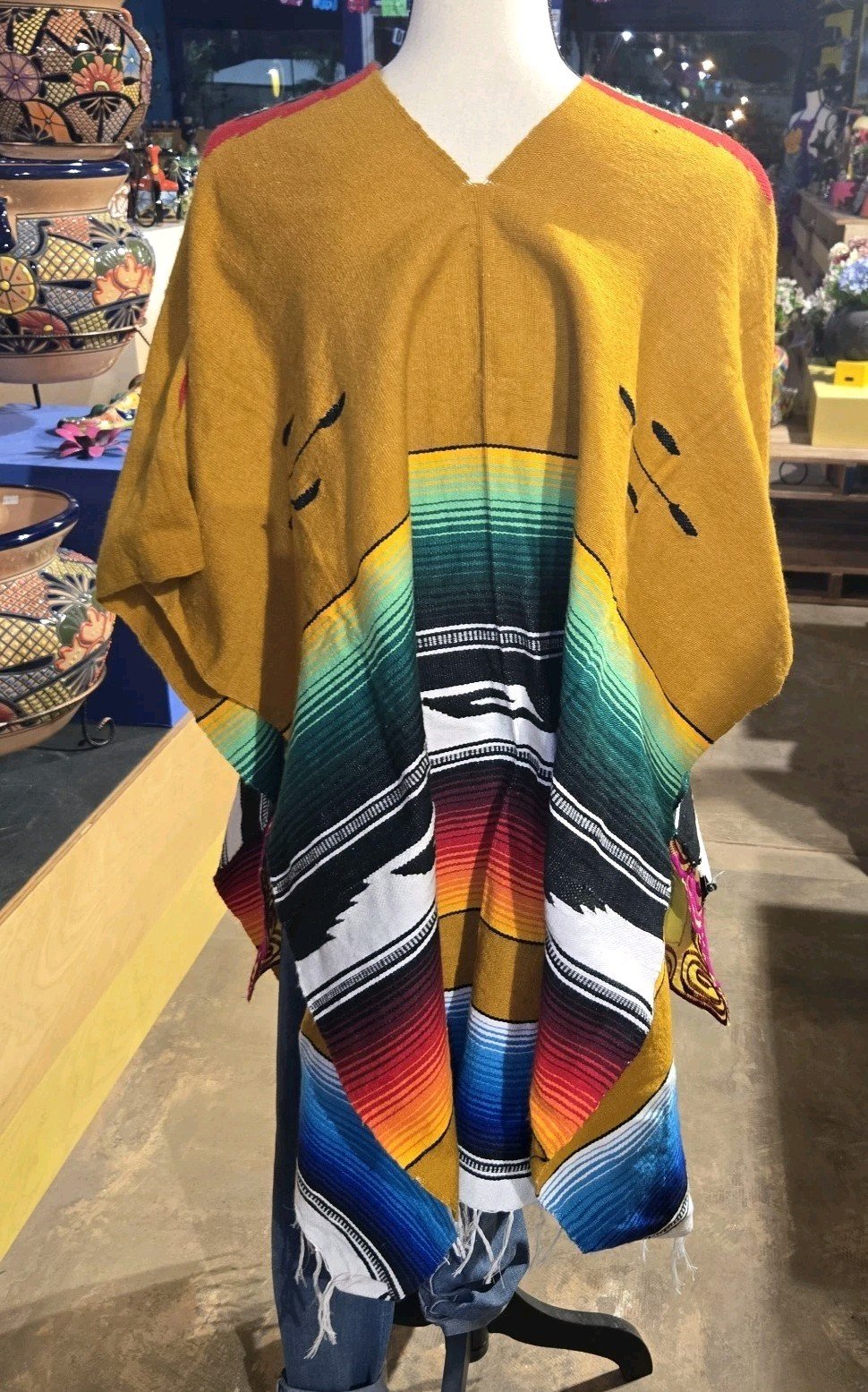 Mexican Jorongo Zarape Mexican Poncho Artesanal Winter No Tags