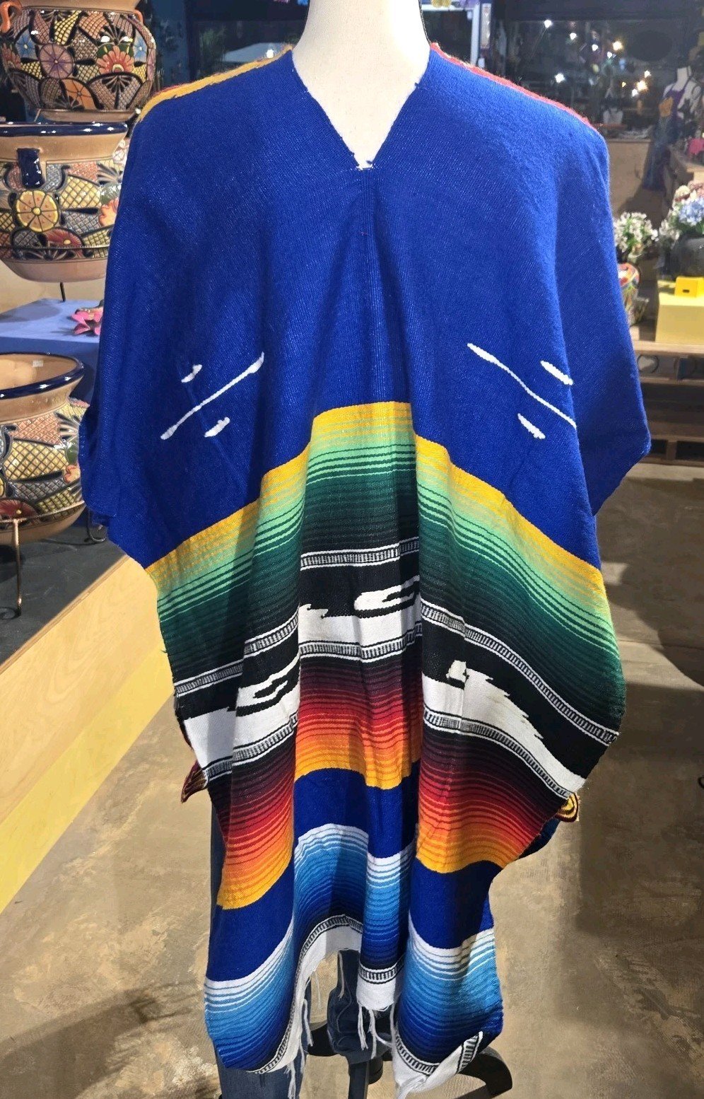 Mexican Jorongo Zarape Mexican Poncho Artesanal Winter No Tags