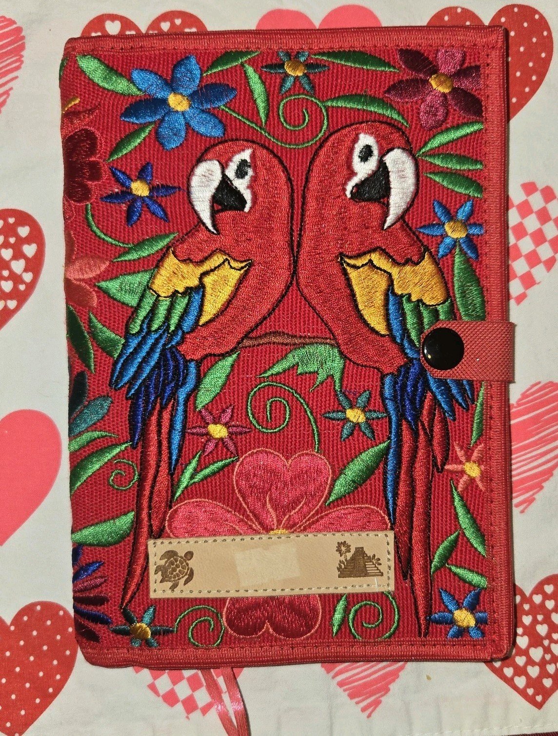 Mexican Hand Embroidered Notebook Cover Colorful 6 X 8.5 Inches