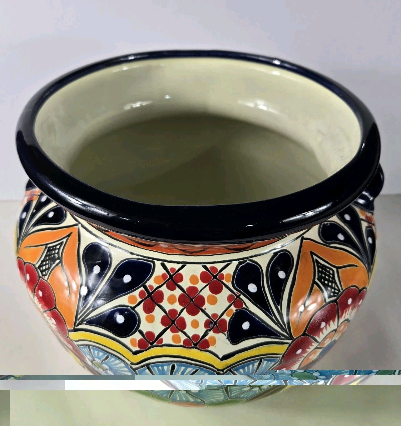 Talavera Pottery Planter Hand Painted Mexican Art 11.5x11.5x9.5 inches 3 Talavera Pottery Planter Hand Painted Mexican Art 11.5x11.5x9.5 inches