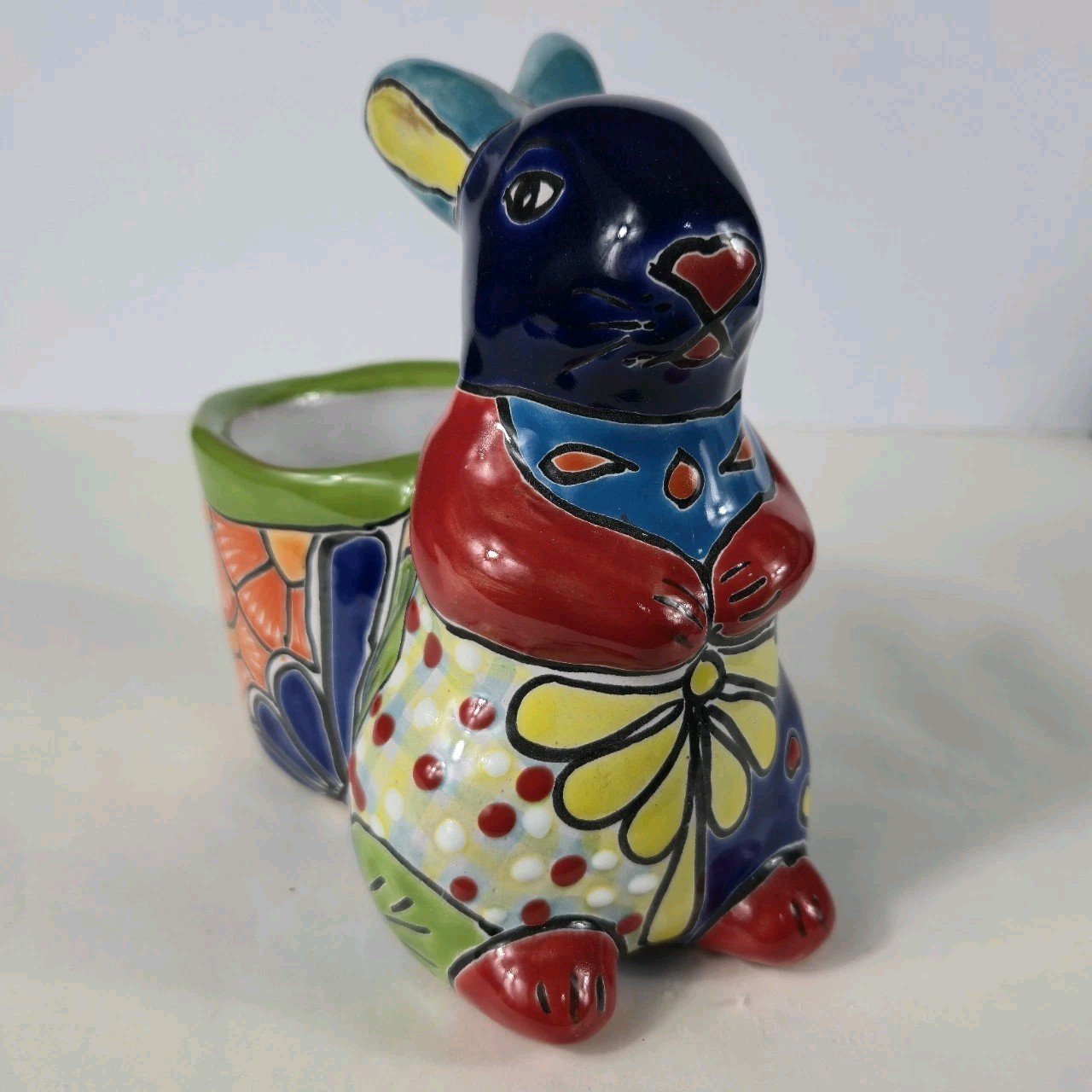 Talavera Bunny Planter Hand Painted Mexican Art Succulants