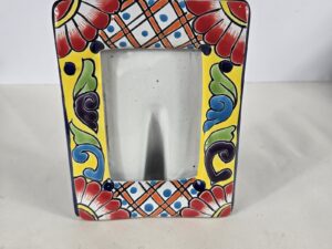 Talavera Pottery Handpainted Picture Frame Mexican Art 7 x 5.5 inches