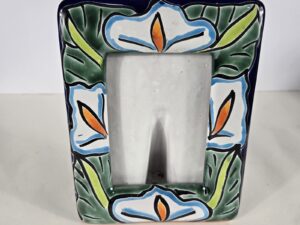 Talavera Pottery Handpainted Picture Frame Mexican Art 7 x 5.5 inches