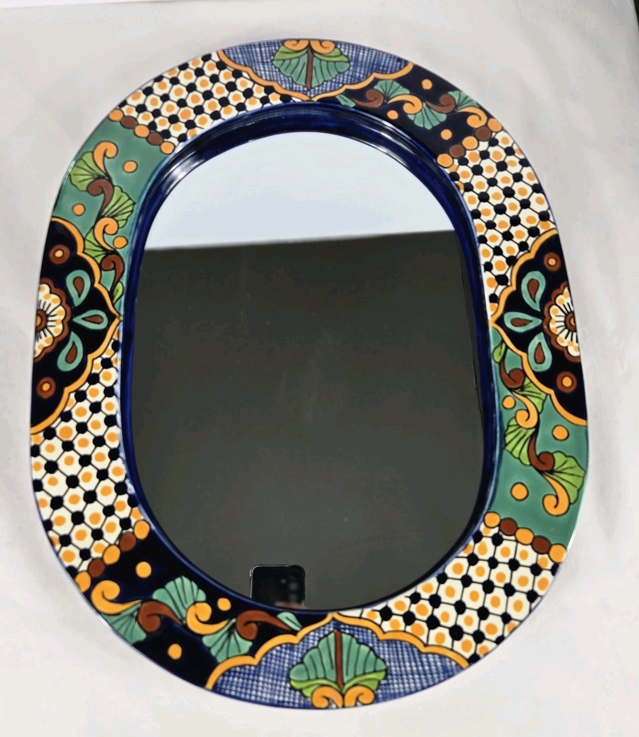Talavera Mirror Wall Decor Vanity, Mexican Art 21 X 16 Inches