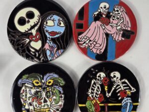 Set Of 4 Talavera Coaster Hand Painted Mexican Tile Drink Pads
