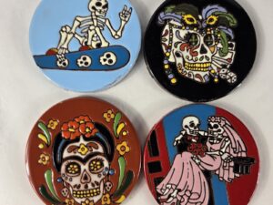 Set Of 4 Talavera Coaster Hand Painted Mexican Tile Drink Pads