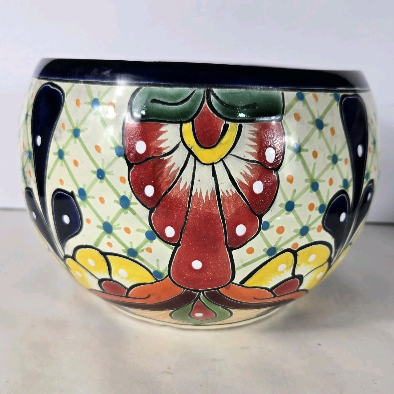 Talavera Planter 9 X 6 Inches Tall Hand Painted Mexican Art