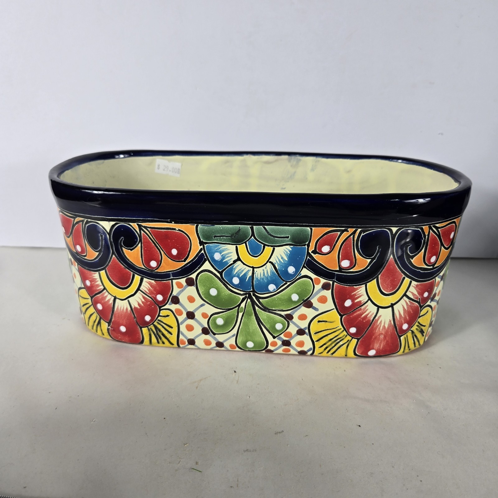 Talavera Planter 11 X 5 Inches Tall Hand Painted Mexican Art