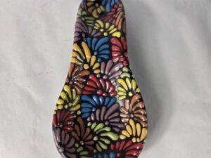 Talavera Spoon Rest Handmade Mexican Art 9 X 4 Inches